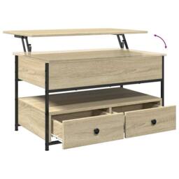 Berkfield Home Comfortable Coffee Table Sonoma Oak 85x50x50 cm Engineered Wood a in Brown - Size: 85 x 50 x 50 cm - thumbnail 8