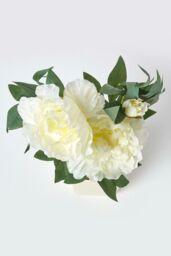 Homescapes Artificial Peonies in Decorative Pot, 48 cm Tall in Cream - thumbnail 2