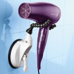 mysmartbuy Flexible Bathroom Suction Holder with 2 Adjustable Arms for Shower Head or Hairdryer - Measures H29cm in White - thumbnail 2