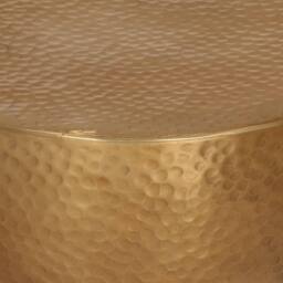 Berkfield Home Coffee Table Hammered Aluminium √ò 50x30 cm Brass in Yellow - thumbnail 7