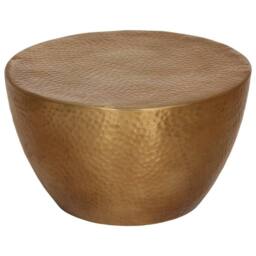 Berkfield Home Coffee Table Hammered Aluminium √ò 50x30 cm Brass in Yellow