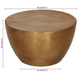 Berkfield Home Coffee Table Hammered Aluminium √ò 50x30 cm Brass in Yellow - thumbnail 9