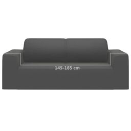 Berkfield Home 2-Seater Stretch Couch Slipcover Anthracite Polyester Jersey in Black - thumbnail 6