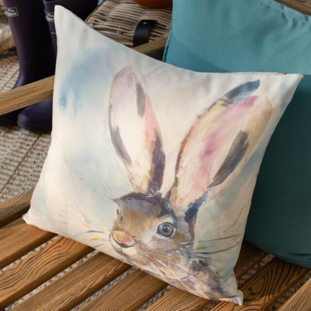 Voyage Maison Harriet Hare Water & UV Resistant Outdoor Cushion in Blue - Size: 43 cm x 43 cm - image 1