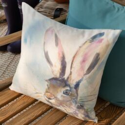 Voyage Maison Harriet Hare Water & UV Resistant Outdoor Cushion in Blue - Size: 43 cm x 43 cm - thumbnail 1
