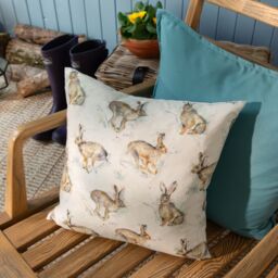 Voyage Maison Harriet Hare Water & UV Resistant Outdoor Cushion in Blue - Size: 43 cm x 43 cm - thumbnail 6