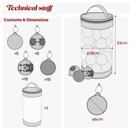 Christmas Village 30PC Classic Christmas Bauble Set - 6cm in Metallic Gold - thumbnail 8
