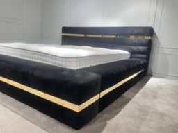 HOB Furniture The Aruba Bed, Luxury French Velvet, Black - Size: Double - thumbnail 4