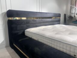 HOB Furniture The Aruba Bed, Luxury French Velvet, Black - Size: Double - thumbnail 6