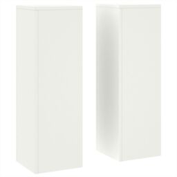 Berkfield Home Outdoor Plant Stands Pillar 2 pcs White 24x24x75 cm Steel - Size: 24 x 24 x 75 cm - thumbnail 2