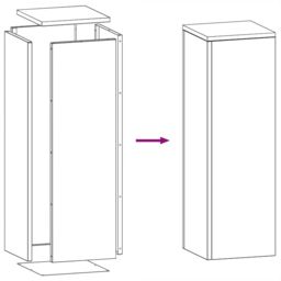 Berkfield Home Outdoor Plant Stands Pillar 2 pcs White 24x24x75 cm Steel - Size: 24 x 24 x 75 cm - thumbnail 9