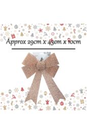 VFM e-Store Tinsel Bow Light Up Christmas Decoration X Rose Gold - thumbnail 2