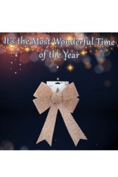 VFM e-Store Tinsel Bow Light Up Christmas Decoration X Rose Gold - thumbnail 3