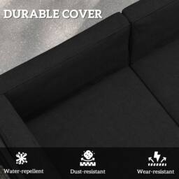 OUTSUNNY Replacement Cushions for Outdoor Furniture Garden Seat Cushion Pad in Black - thumbnail 6