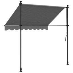 Berkfield Home Retractable Awning Anthracite 200x150 cm Fabric & Steel in Black - thumbnail 5