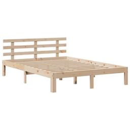 Berkfield Home Bed Frame with Headboard without Mattress 135x190 cm Double in Brown - thumbnail 5