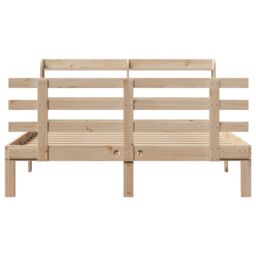 Berkfield Home Bed Frame with Headboard without Mattress 135x190 cm Double in Brown - thumbnail 4