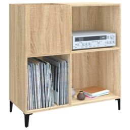 Berkfield Home Record Cabinet Sonoma Oak 84.5x38x89 cm Engineered Wood in Brown - thumbnail 4