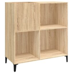 Berkfield Home Record Cabinet Sonoma Oak 84.5x38x89 cm Engineered Wood in Brown - thumbnail 2