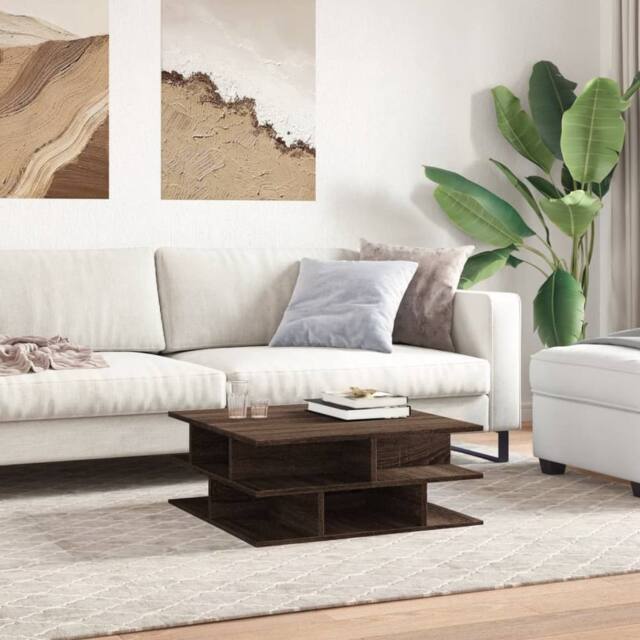 Berkfield Home Decorative Coffee Table Brown Oak 70x70x29 cm Engineered Wood - Size: 70 x 70 x 29 cm - image 1