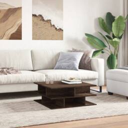 Berkfield Home Decorative Coffee Table Brown Oak 70x70x29 cm Engineered Wood - Size: 70 x 70 x 29 cm - thumbnail 1
