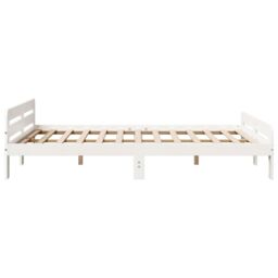 Berkfield Home Bed Frame without Mattress White 150x200 cm King Size Solid Wood Pine - thumbnail 5