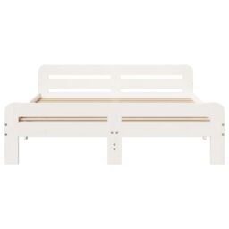 Berkfield Home Bed Frame without Mattress White 150x200 cm King Size Solid Wood Pine - thumbnail 4