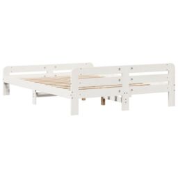Berkfield Home Bed Frame without Mattress White 150x200 cm King Size Solid Wood Pine - thumbnail 6