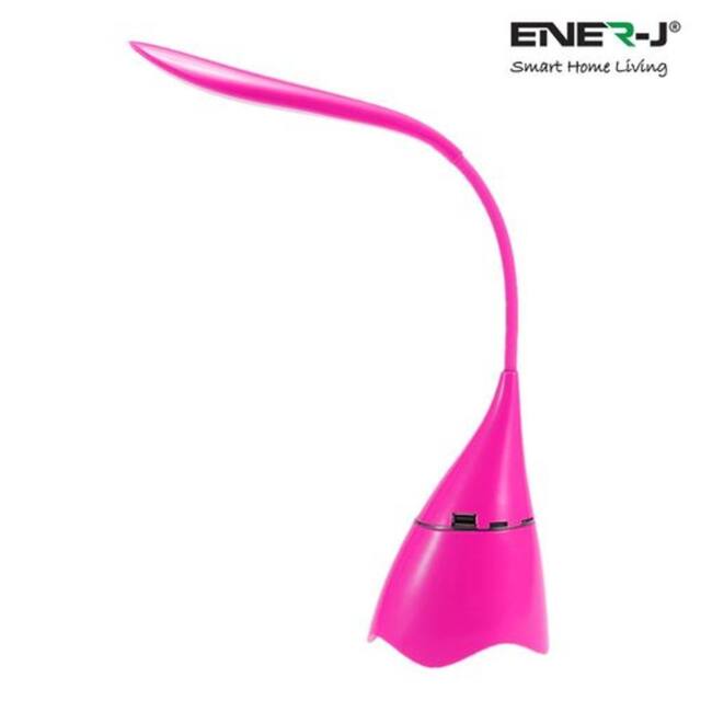 ENER-J LED Table Lamp with Bluetooth Speaker - Pink in White - Size: 25 cm diameter x 19 cm high - image 1
