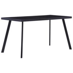 Berkfield Home Durable Dining Table Black 140x70x75 cm Tempered Glass - Size: 140 x 70 x 75 cm - thumbnail 2