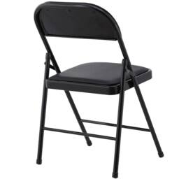 VOGREX 4 PU Cushioned Folding Chairs Black Metal - thumbnail 3