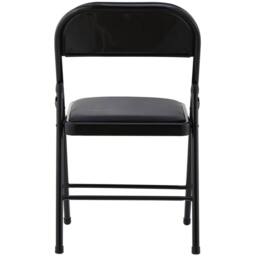 VOGREX 4 PU Cushioned Folding Chairs Black Metal - thumbnail 4