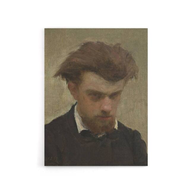 "Artery8 Artist Self Portrait Painting Latour Canvas Wall Art Print in Brown - Size: W18"" x H24""" - image 1