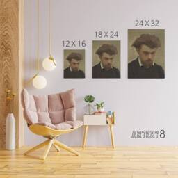 "Artery8 Artist Self Portrait Painting Latour Canvas Wall Art Print in Brown - Size: W18"" x H24""" - thumbnail 4