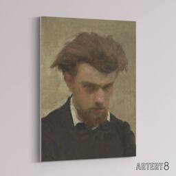 "Artery8 Artist Self Portrait Painting Latour Canvas Wall Art Print in Brown - Size: W18"" x H24""" - thumbnail 2