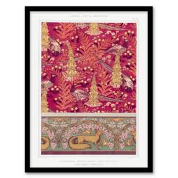 Artery8 Maurice Pillard Verneuil Framed Wall Art Flowers Pheasants & Foxes Patterns - Size: A4 - thumbnail 1