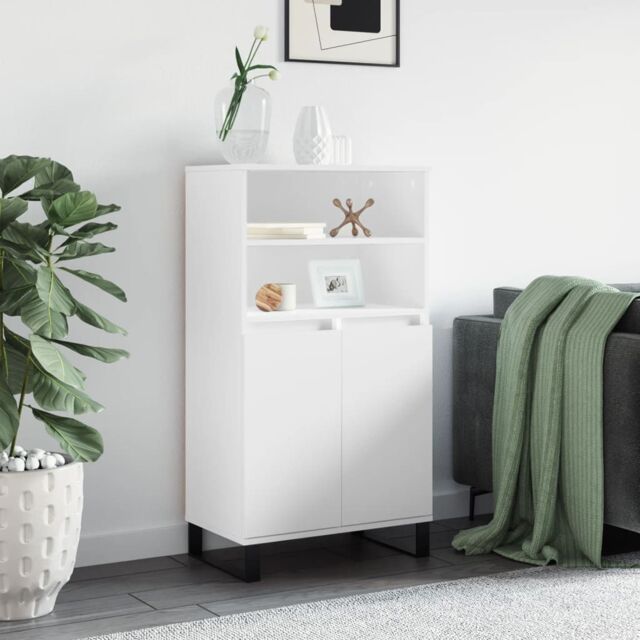Berkfield Home Highboard White 60x36x110 cm Engineered Wood - Size: 60 x 36 x 110 cm - image 1
