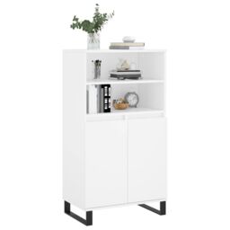 Berkfield Home Highboard White 60x36x110 cm Engineered Wood - Size: 60 x 36 x 110 cm - thumbnail 3