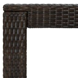 Berkfield Home Garden Bar Table Brown 100x60.5x110.5 cm Poly Rattan - thumbnail 5