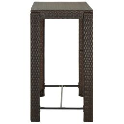 Berkfield Home Garden Bar Table Brown 100x60.5x110.5 cm Poly Rattan - thumbnail 3