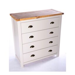 Cabinet Bits Argenta 4 Drawer Chest of Drawers Brass Cup Handle in Light Grey - thumbnail 3