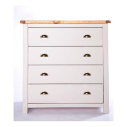 Cabinet Bits Argenta 4 Drawer Chest of Drawers Brass Cup Handle in Light Grey - thumbnail 2