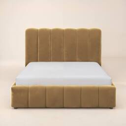 Solace+Co Emilie Ribbed Ottoman Bed Mocha Velvet in Brown - Size: Single - thumbnail 5