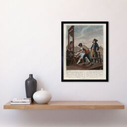 "Artery8 Wall Art Print The Death of Robespierre Guillotine Execution French Revolution Vintage Art Framed in Brown - Size: W12"" x H16""" - thumbnail 2