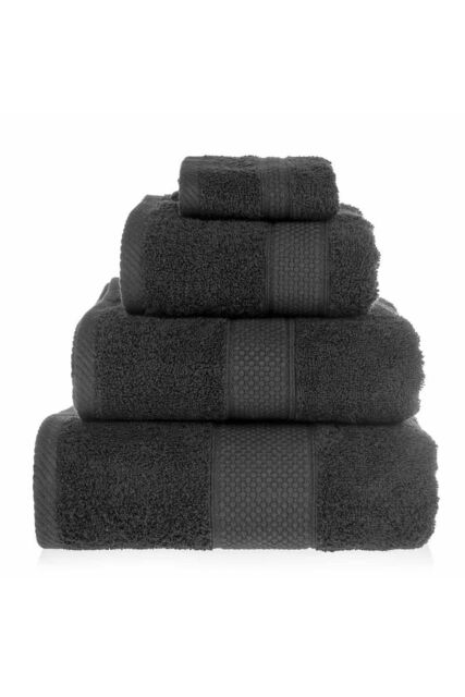 Homescapes 500 GSM Turkish Cotton Towel Soft, Absorbent & Quick-Drying in Black - Size: Bath Sheet - image 1