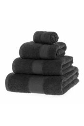 Homescapes 500 GSM Turkish Cotton Towel Soft, Absorbent & Quick-Drying in Black - Size: Bath Sheet - thumbnail 2
