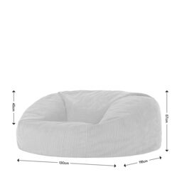 icon Soul Giant Corduroy Bean Bag Charcoal Grey 2-Seater Bean Bag Chair - thumbnail 6