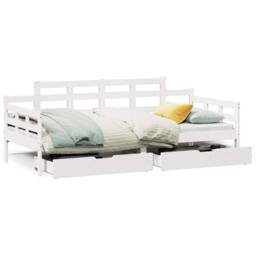 Berkfield Home Practical Daybed with Drawers without Mattress White 80x200 cm So - thumbnail 3