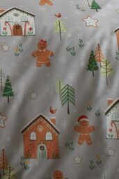 Bedlam 'Gingerbread House' Reversible Gingerbread Man Print Duvet Cover Set in Grey - Size: Single - thumbnail 3
