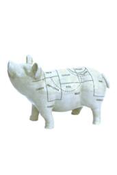 KDMD Ceramic Pig Ornament 32cm in Off-White - thumbnail 1